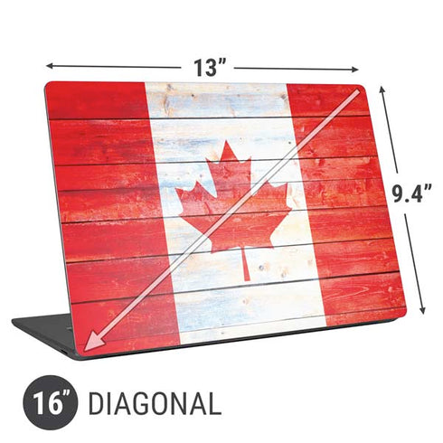Canada Flag Light Wood Universal Laptop 16in (13 x 9.4in) Skin